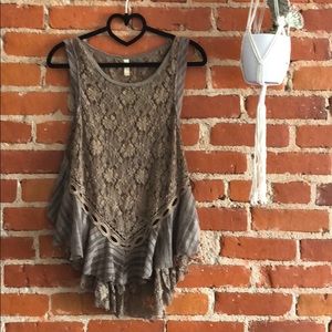 Free people lace backless top